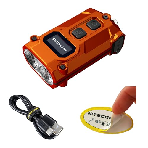 Image of Nitecore TINI 3 600 Lumen EDC Keychain Flashlight, USB-C Rechargeable Lightweight with Multiple Color Temperatures Output (Warm, Neutral White, Cool White) and NSticker (Orange)