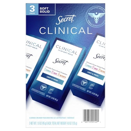 Secret Clinical Soft Solid Antiperspirant & Deodorant, Light & Fresh (1.6oz-3ct) - image 1