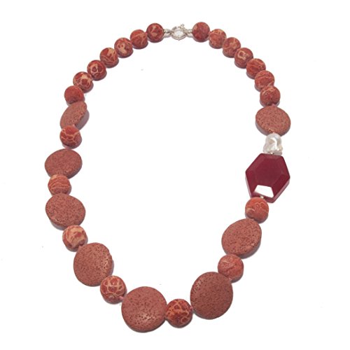 Collier Julia Briosa, l'éclat de la racine de rubis et de l'argent italien