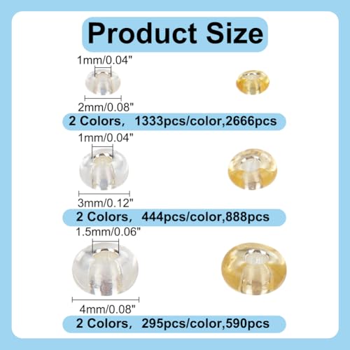 HOBBIESAY 4140pcs Glass Seed Beads - 2-4mm Gold & Silver, Small Round, Spacer, Czech, for DIY Bracelets & Necklaces - Hole: 1-1.5mm