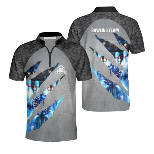SHAANT Custom Name Bowling Jerseys for Team, Personalized Bowling Shirts for Men, Women, Retro Vintage Hawaii for Bowlers, Camo Tiger Scratch Jersey for Team Members 2
