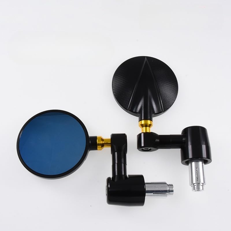 Universal Motorcycle Rearview Mirror, Aluminum Alloy, Circular Reflector, Red (Silver)