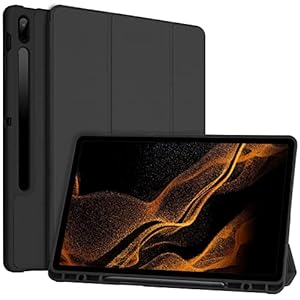 TQQ Hülle für Samsung Galaxy Tab S7 FE/ S8+ Plus/ S7+ Plus 12, 4 Zoll, Schutzhülle für Galaxy Tab S7 FE 2021/S8+ 2022/Tab S7+ 2020 (12, 4 Zoll), Mit Stifthalter und Mehreren Betrachtungswinkeln