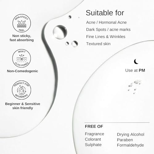 Image of The Formularx 0.1% Retinol + 0.5% Granactive Retinol Gentle Complex Serum With Niacinamide & Bakuchiol | For Acne, Acne Marks, Dark Spots, Wrinkles, & Pores | Anti Aging & Brightening Face Serum | 30G