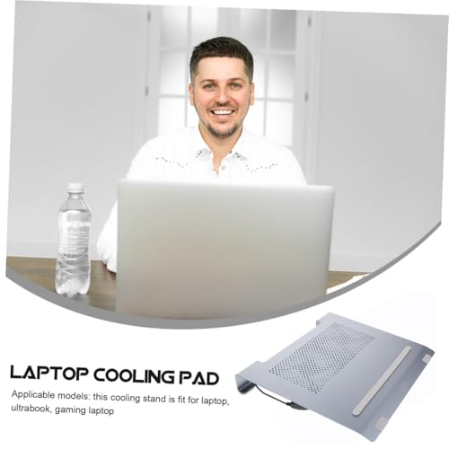 Base de aluminio con doble ventilador para laptop hasta 17.3" miniatura 7