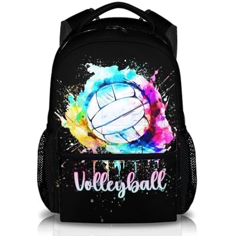 IWANGIFT Volleyball Theme Backpack for Elementary, 17 Inches Cute Backpacks for Boys Girls, Large Capacity Lightweight Backpack, Colorful School Bag for Kids Cover