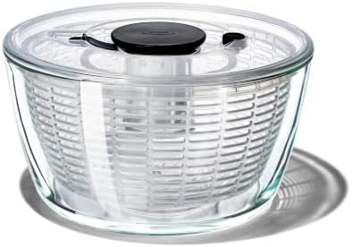 OXO Good Grips Glass Salad Spinner, Large 6.22-Qt, Lettuce & Frui...