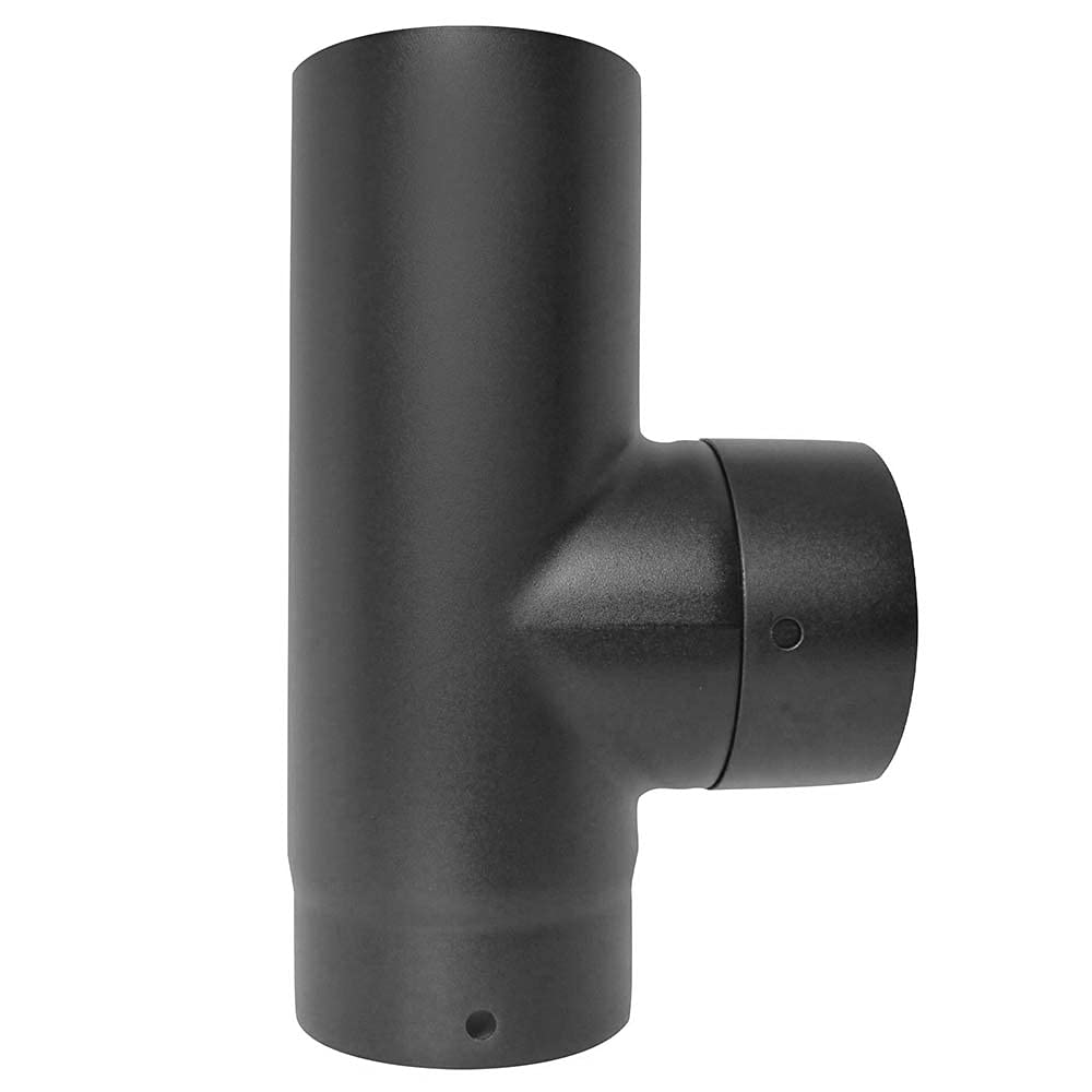Black Stove Pipe - 150mm (6inch) Vitreous Enamel Equal Tee with Cap Award Winner 12 Year Warranty