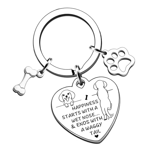 Dog Keyring for Pet Lovers - Cute Paw Charm Keychain, Pet Owner G...