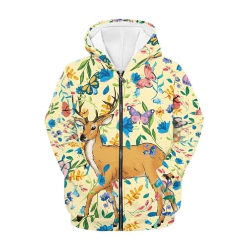 Pinupub Kids Zip Up Hooded Sweatshirt Long Sleeve Casual Sports Jacket With Pocket For Boys Girls