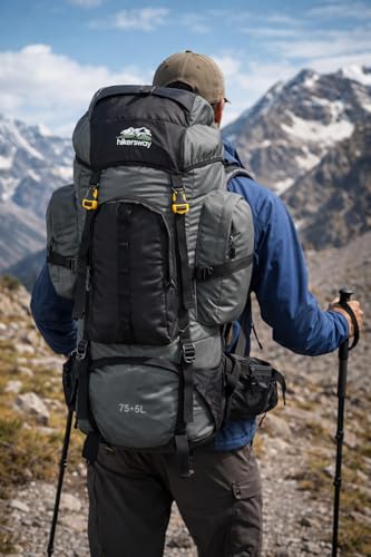 Image of hiker's way 75+5 Ltrs Rucksack bags Rucksacks for men Trekking bags for men backpacks Travelling Bag For men and women with waterproof compartment with rain cover