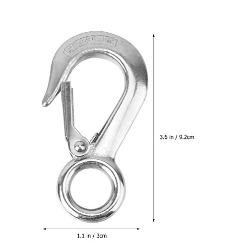 UKCOCO 0. Gancho de Carga de AÃ§o InoxidÃ¡vel 2T Gancho de Levantamento Forjado de Olhal Redondo Gan