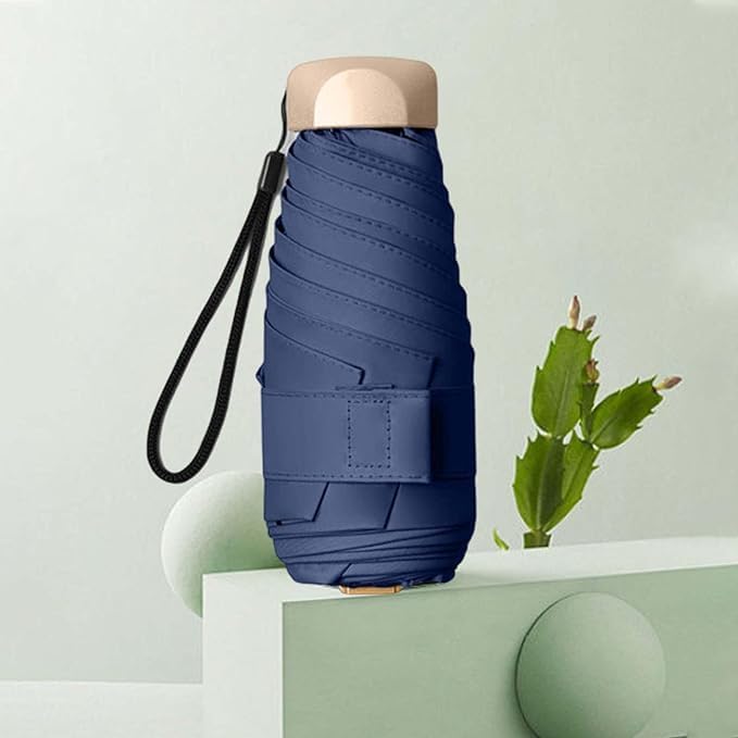 Image of SNKR ESSENTIALS HEMOVIA Mini Umbrella with Case for Men & Women (Manual Open) Compact Travelling Umbrella, Polyester & UV Protection Fabric for Summer Use in Rain & Summer- 6 Frame