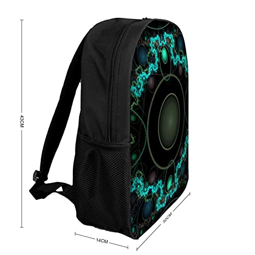 Sac à dos imprimé en 3D Fractal durable 17 pouces pour jeune étudiant