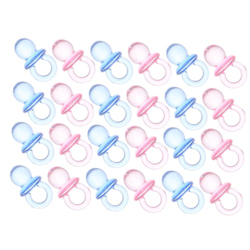 Yardwe 50 Piezas Unidades Chupetes Mini Acrílicos Transparentes para Decoración Shower Bautizo Regalo Niña