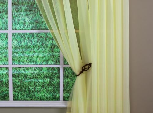 Today's Curtain Emelia Original Voile Panel 45", Yellow, 60" W x 45" L