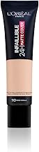 L'Oréal Paris Infaillible 24H Matte Cover 110 Vanille Rose/Rose Vanilla, Maquillage liquide longue durée, haut pouvoir couvrant, résistant à l'eau et aux taches
