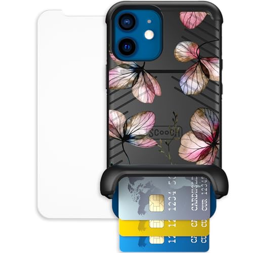 Scooch for iPhone 12 Mini Wallet Case Card Holder, Wingmate, Dried Flowers