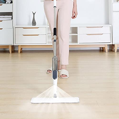 Mop z mikrofibry spray do wody Mop do czyszczenia podłóg automatyczny spray pozioma płyta MOP przyrząd do czyszczenia z matą z mikrofibry wielokrotnego użytku płaski mop (kolor: biały)