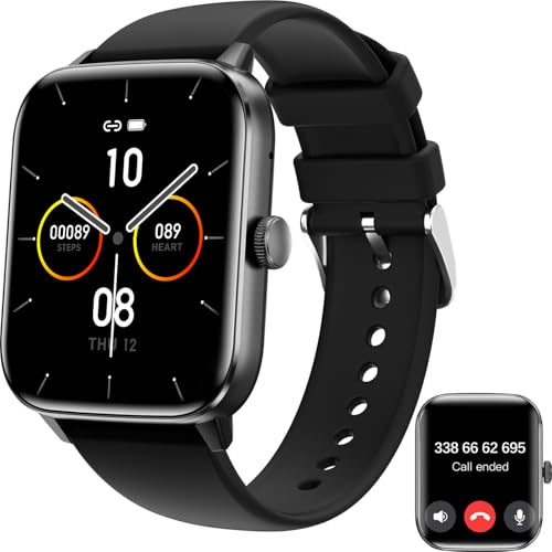 zaisia Smartwatch Uomo Donna, 1,91'' Orologio Smartwatch con Effettua/Risposta Chiamate, 100+ modalità Sportivo Smart Watch con Contapassi/Cardiofrequenzimetro, IP68 Fitness Tracker per Android iOS