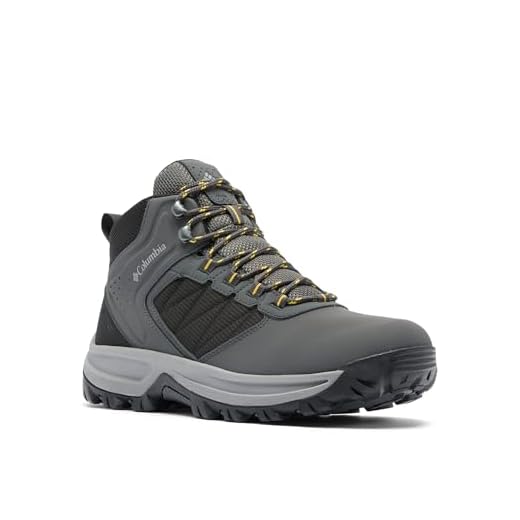 Columbia Men's Transverse Waterproof Hiking Boot, Dark Grey/Stinger, 7.5 Wide
