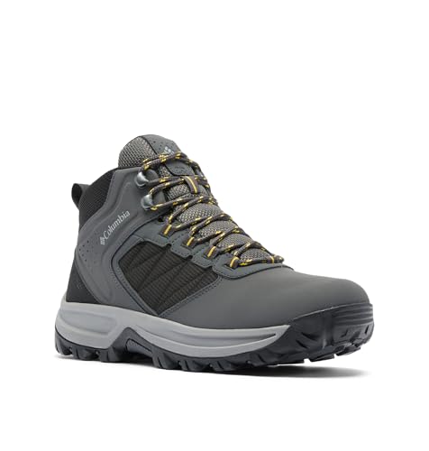 Columbia Men's Transverse Waterproof Hiking Boot, Dark Grey/Stinger, 9 Wide