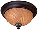 The Great Outdoors 8199-164 2 Light Flush Mount 2-60W Heritage w/Silver Highlights Telford