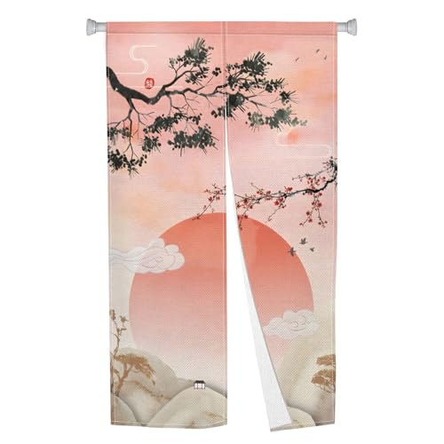 Leowefowa Japanese Traditional Noren Doorway Curtain Long Style Japanese Boho