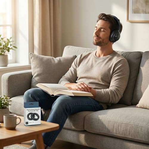 Almohadillas de espuma de repuesto acolchadas suaves de cuero para auriculares Bose NC 700 NC700 con cancelación de ruido miniatura 6