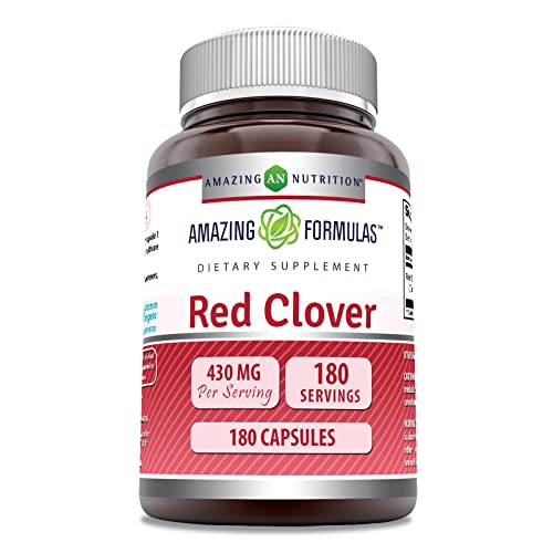 Amazing Formulas Red Clover 430 Mg Supplement | Capsules | Non-GM...
