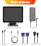 ANGEL POS 15-Inch 4:3 Capacité LED Moniteur Multi-Touch rétro-éclairé, écran tactile de conception sans couture véritable avec métal POS Tenez-vous debout, pour le bureau. POS, Commerce de détail, Restaurant, Bar, Salle de gym, Entrepôt