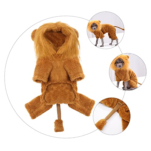 WOONEKY 1 Unidade Animal de estimação se transforma em roupa de leão roupa pet roupinha pet cão hood