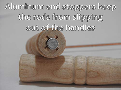 On The Fly Dowsing Rods Set | Pure Copper | Premium Wooden Handles, Ghost Hunting, Underground Water, Gold, Paranormal Activity, Instructions Included | Made In Usa #TOP2