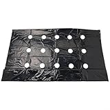 Zilimontt PE-Mulchfolie für Gemüsegarten und landwirtschaftliche Pflanzen, perforiert, 95 cm Breite x 10 m Länge, mit 5 Löchern, schwarzes Bodendecker-Kontrollgewebe