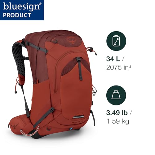 Osprey Manta 34L Men's Hiking Backpack with Hydraulics Reservoir, Oak Leaf Orange2