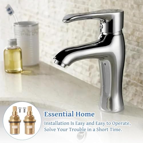 2 Stück Wasserhahn Ventiloberteil 1/2 Zoll, Universal Ventil Oberteil für Zweigriff Armaturen und Ventile Wasserhahn Kartusche Messing für Bad und Küche