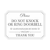 Do Not Knock or Ring Doorbell Sign Sticker, Self-Adhesive Waterproof Do Not Knock Sign for Front Door, No Soliciting Decals for Doorbell, House Door, Home, Business