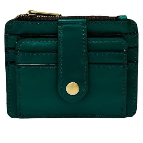Image of Distressed Vintage Leather Cassis ID Case - Aqua Green