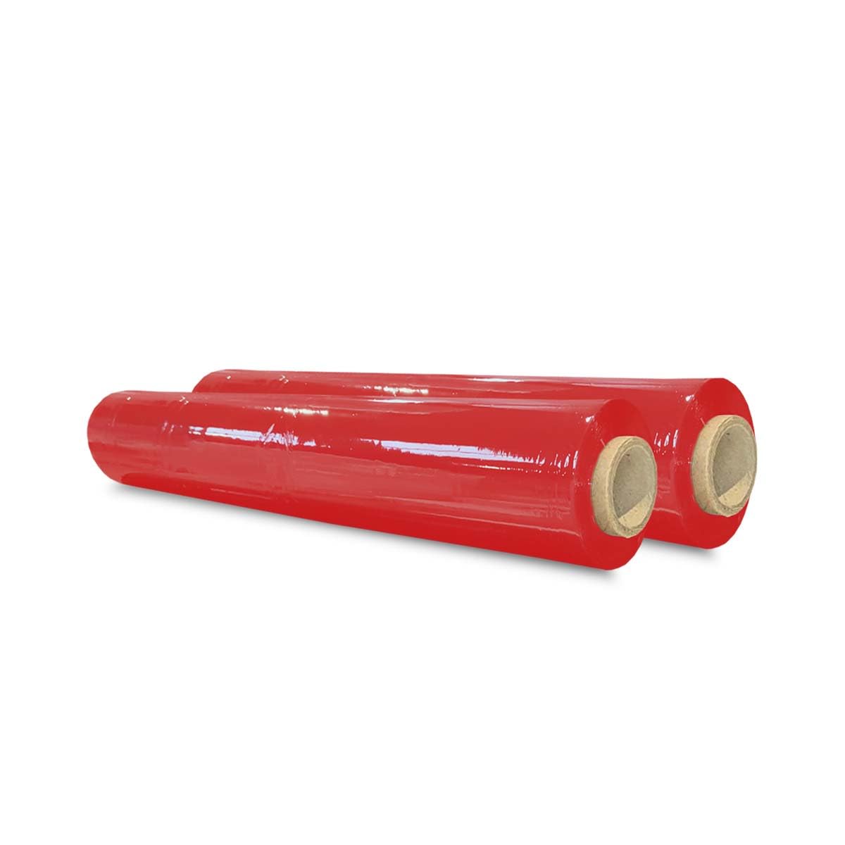 PACKY® 2 Rolls Tinted Red Pallet Wrap 400mm x 250m,1.50kg - Non-Extended, 23mu - Heavy Duty Pallet Wrap, Ideal for Wrapping - Warehouse, Moving House & Furniture Industrial Stretch Wrap Cling Film