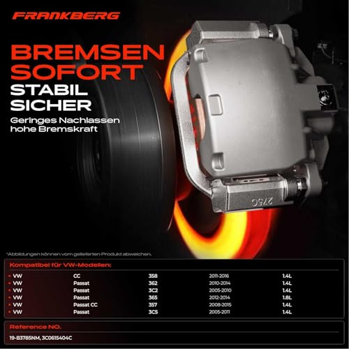 Étrier de frein arrière droit avec support Frankberg pour Passat Variant 365 3C5 CC 357 3C0615404C