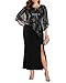 Plus Size Formal Dress Black Long Wedding Guest Elegant Evening Cocktail Party Prom Gala Sequin Cape Mermaid Gowns 2025