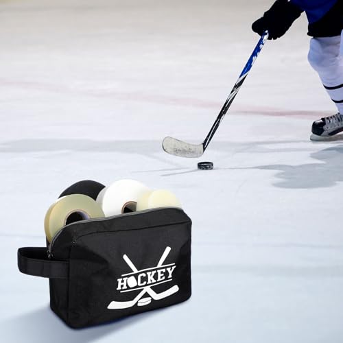 Realspring Hockey Tape Loaded Accessory Bag with Hockey Accessories, 3 Rolls of Tapes, Tape Scissor, Stick Wax, Skate Laces Essentials Gifts