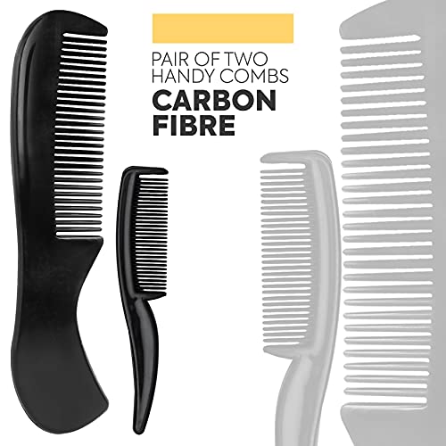 Beauty & Crafts- 5'' German Beard Mustache Scissor- 2 Mustache Combs For Facial Hair With Beautiful Pouch - Beard Trimming Scissors Use For Grooming, Cutting, And Styling Of Mustache (Black) #TOP2