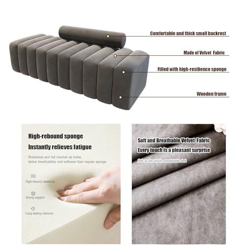 Repose-pieds en velours moderne avec coffre de rangement intégré