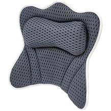 Bathtub Pillow with Suction Cups Compact Lightweight Tub Headrest Cushion for Neck Support Non-Slip Bath Pillow for Spa and Massage Bathtubs Easy to Store and Carry