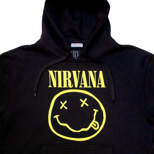 Nirvana Jaune Grunge Face Sweat à Capuche en Coton Style Rock - 2