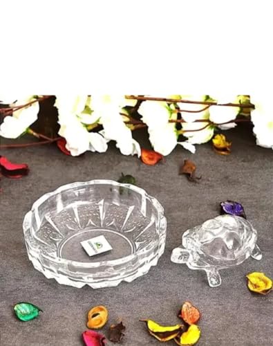 Image of GREEN-KIVVI Sharda Enterprises Crystal Turtle Tortoise Item Set (Transparent, Medium)