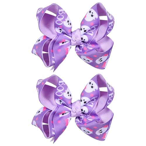 Pinces à cheveux avec nœuds fantômes violets pour Halloween et soirées déguisées