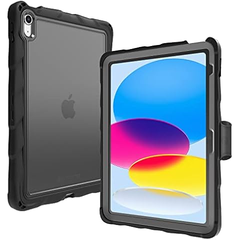 Gumdrop DropTech Clear iPad Case Fits Apple iPad 10th Gen - Rugged, Slim, Lightweight, Shockproof and Drop Tested for Kids, K-12 Students, Teachers, Classrooms and School - Black Cover