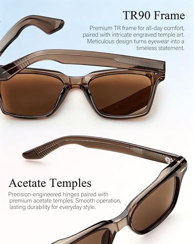 Image of Joopin Square Sunglasses Polarized UV Protection, Trendy Acetate Sun Glasses for Men Women Driving Beach